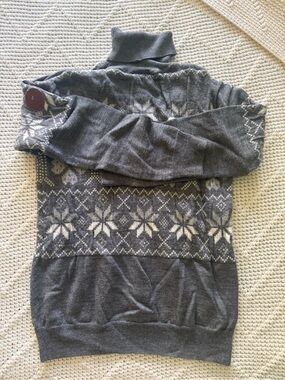 Gray Fair Isle Turtleneck Sweater - Women
